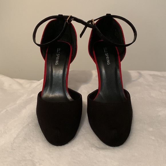 NWOT CALL IT SPRING ankle-strap heels, size 6.5. Suede w/leopard heel. - Picture 2 of 6